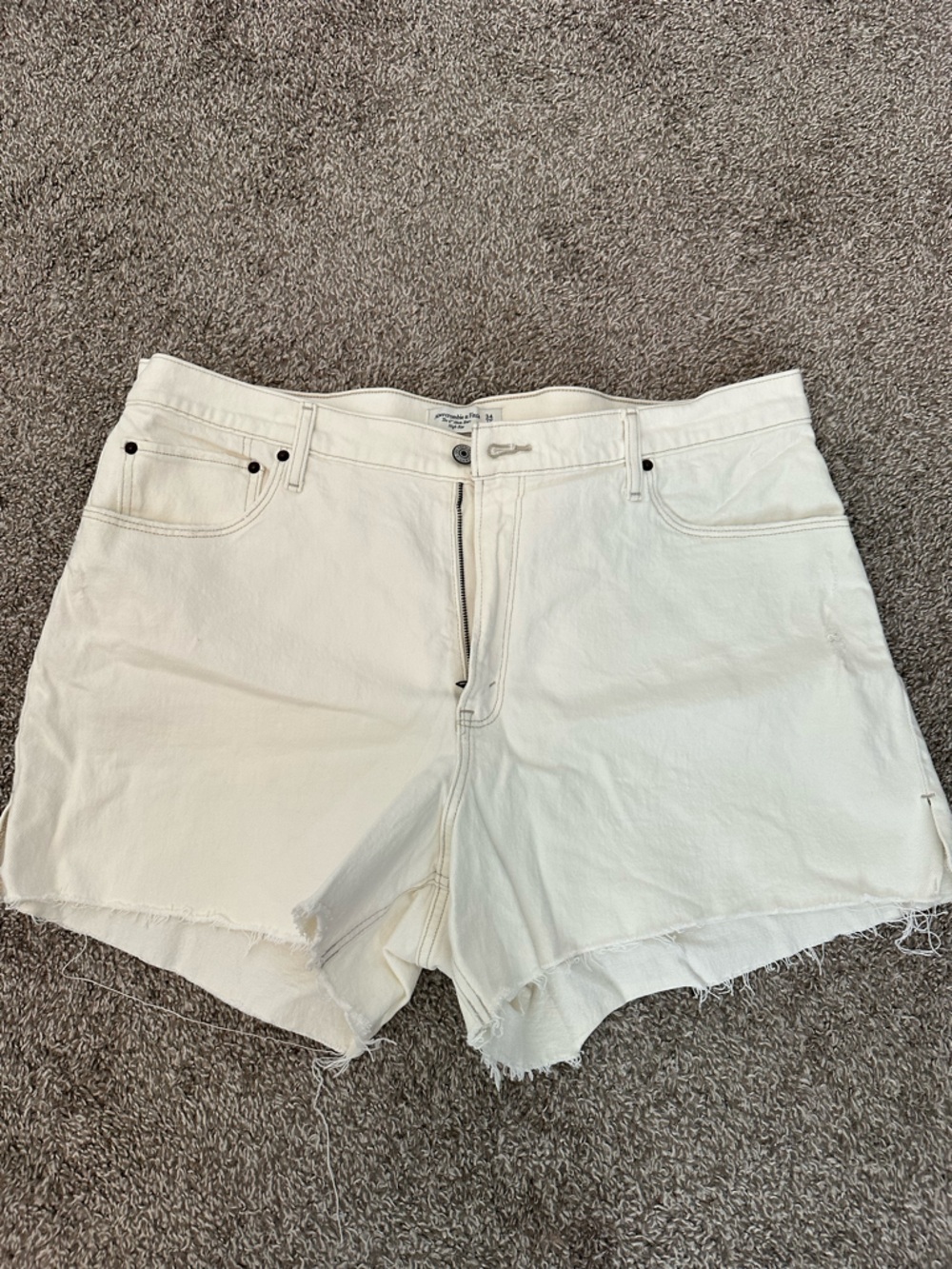 Abercrombie & Fitch Cream Denim Shorts